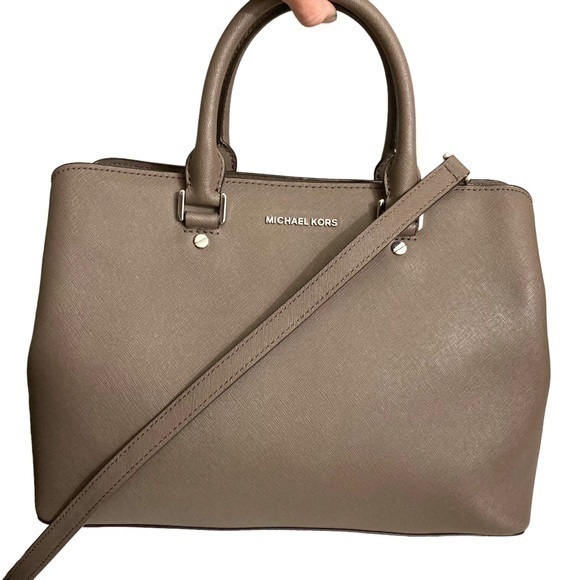 Michael Kors Savannah Large Saffiano Leather Satchel Bag With Strap